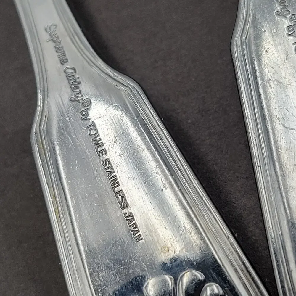 Towle London Shell Tablespoon JAPAN Stainless Flatware Set Of 4 Vtg